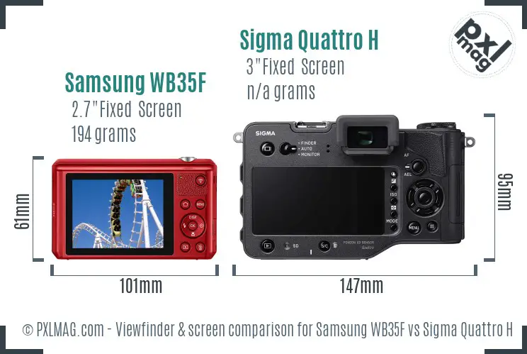 Samsung WB35F vs Sigma Quattro H Screen and Viewfinder comparison