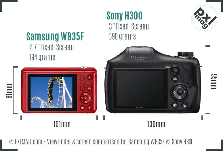 Samsung WB35F vs Sony H300 Screen and Viewfinder comparison Samsung WB35F vs Sony H300 Screen and Viewfinder comparison