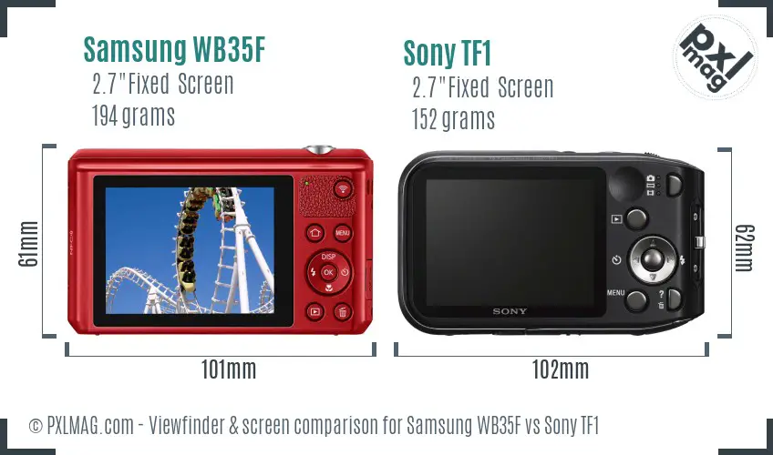 Samsung WB35F vs Sony TF1 Screen and Viewfinder comparison