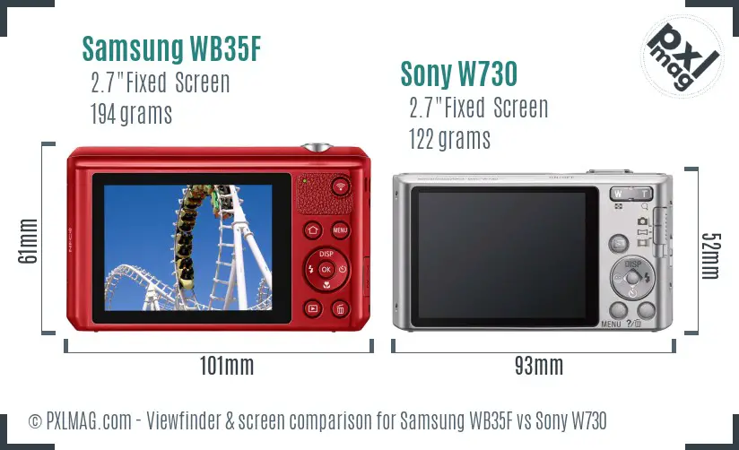 Samsung WB35F vs Sony W730 Screen and Viewfinder comparison Samsung WB35F vs Sony W730 Screen and Viewfinder comparison