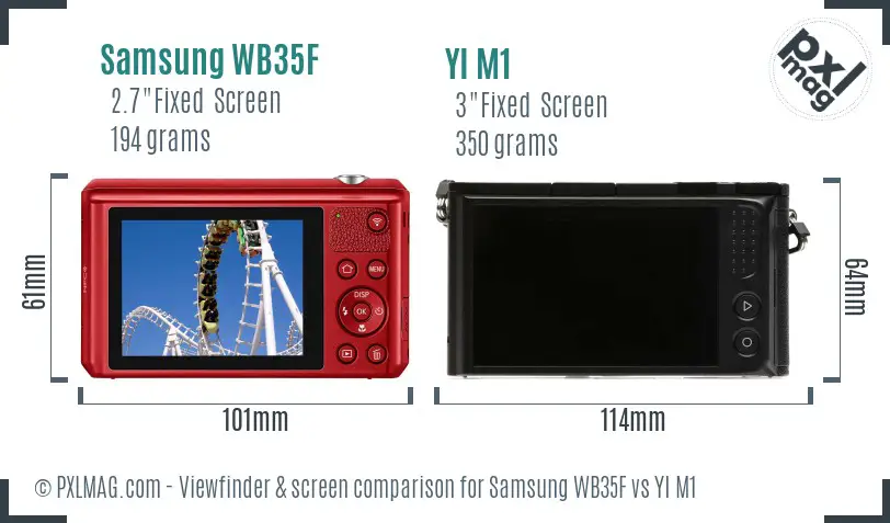 Samsung WB35F vs YI M1 Screen and Viewfinder comparison