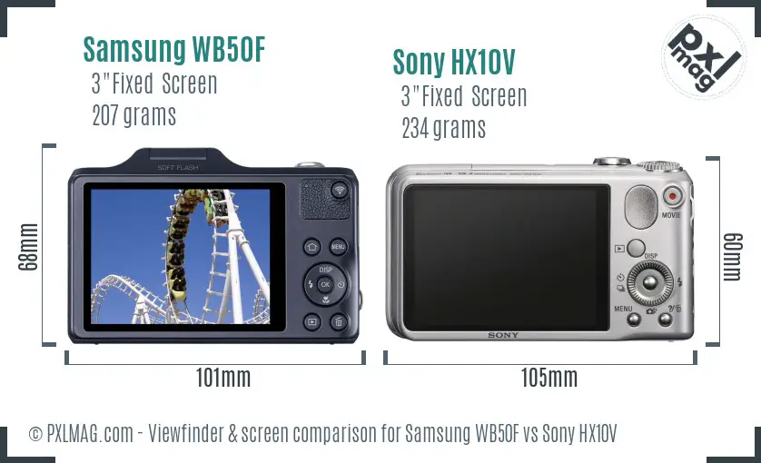 Samsung WB50F vs Sony HX10V Screen and Viewfinder comparison Samsung WB50F vs Sony HX10V Screen and Viewfinder comparison