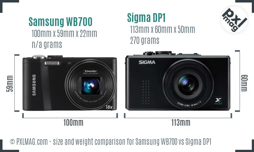 Samsung WB700 vs Sigma DP1 size comparison
