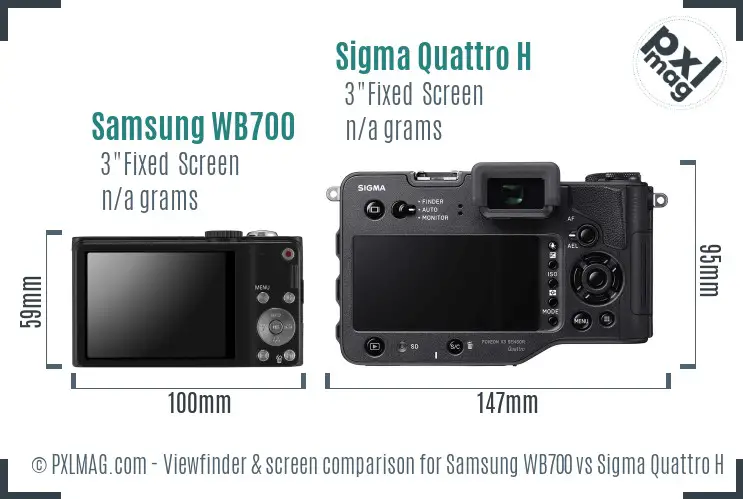 Samsung WB700 vs Sigma Quattro H Screen and Viewfinder comparison