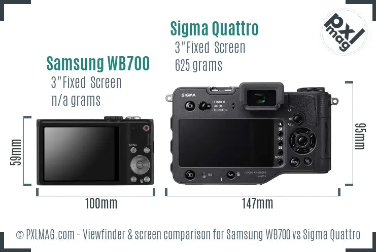 Samsung WB700 vs Sigma Quattro Screen and Viewfinder comparison