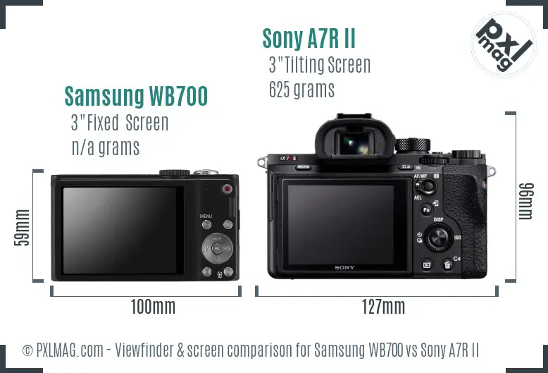 Samsung WB700 vs Sony A7R II Screen and Viewfinder comparison