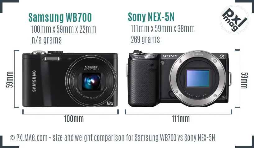 Samsung WB700 vs Sony NEX-5N size comparison Samsung WB700 vs Sony NEX-5N size comparison