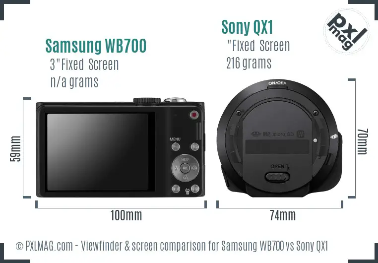 Samsung WB700 vs Sony QX1 Screen and Viewfinder comparison Samsung WB700 vs Sony QX1 Screen and Viewfinder comparison