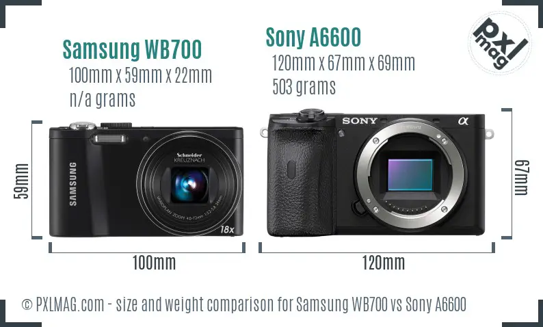 Samsung WB700 vs Sony A6600 size comparison Samsung WB700 vs Sony A6600 size comparison