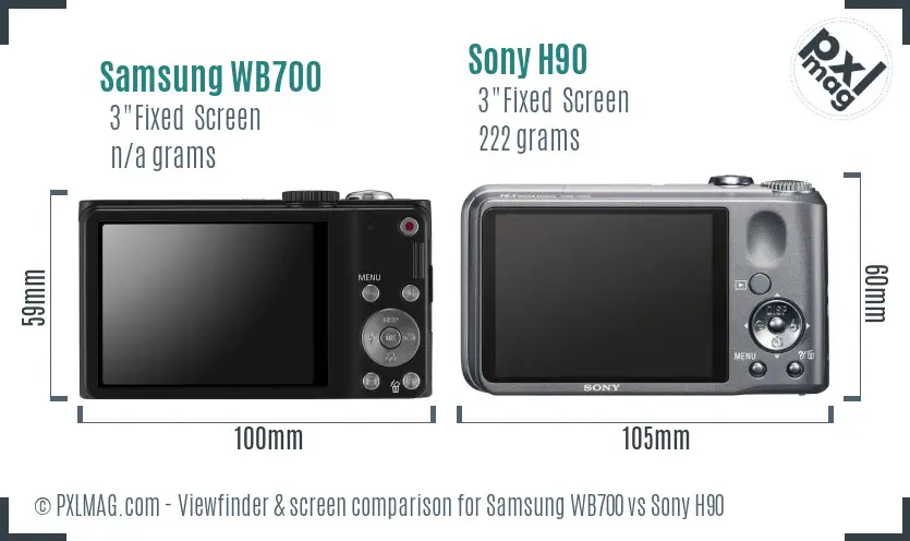 Samsung WB700 vs Sony H90 Screen and Viewfinder comparison Samsung WB700 vs Sony H90 Screen and Viewfinder comparison