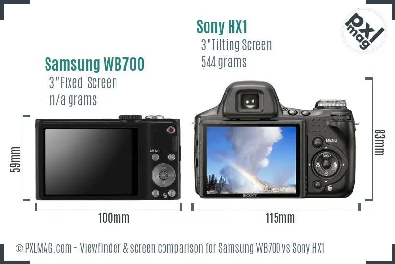Samsung WB700 vs Sony HX1 Screen and Viewfinder comparison Samsung WB700 vs Sony HX1 Screen and Viewfinder comparison