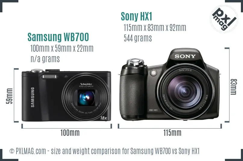 Samsung WB700 vs Sony HX1 size comparison Samsung WB700 vs Sony HX1 size comparison