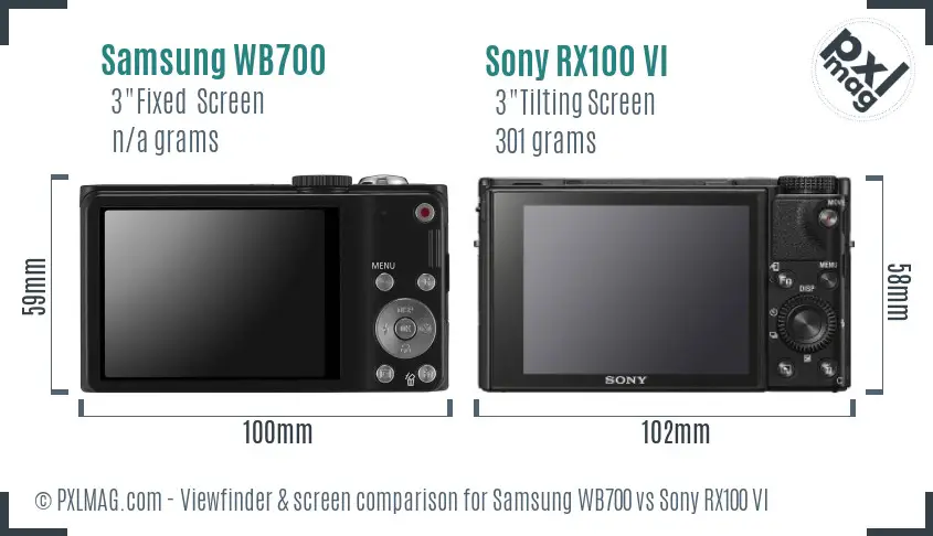 Samsung WB700 vs Sony RX100 VI Screen and Viewfinder comparison Samsung WB700 vs Sony RX100 VI Screen and Viewfinder comparison