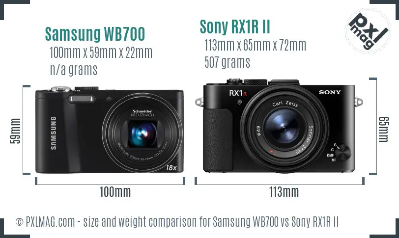 Samsung WB700 vs Sony RX1R II size comparison Samsung WB700 vs Sony RX1R II size comparison