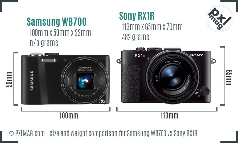 Samsung WB700 vs Sony RX1R size comparison