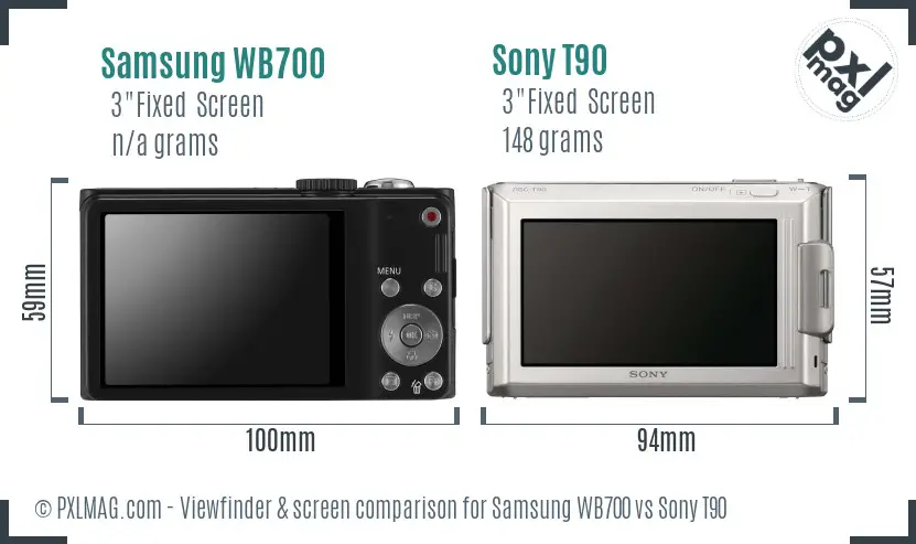 Samsung WB700 vs Sony T90 Screen and Viewfinder comparison Samsung WB700 vs Sony T90 Screen and Viewfinder comparison