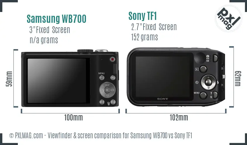 Samsung WB700 vs Sony TF1 Screen and Viewfinder comparison