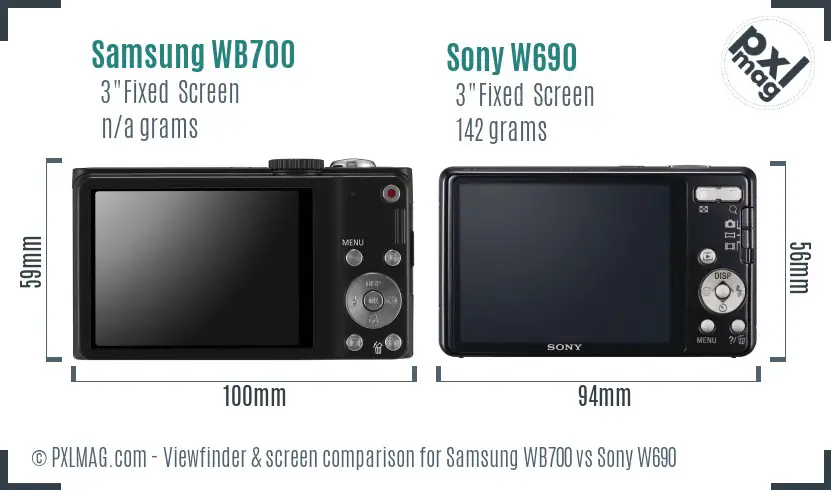 Samsung WB700 vs Sony W690 Screen and Viewfinder comparison Samsung WB700 vs Sony W690 Screen and Viewfinder comparison