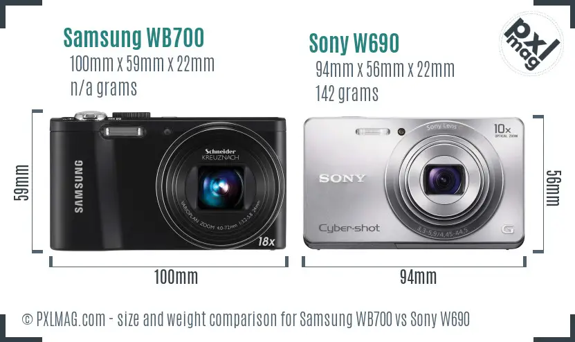 Samsung WB700 vs Sony W690 size comparison Samsung WB700 vs Sony W690 size comparison