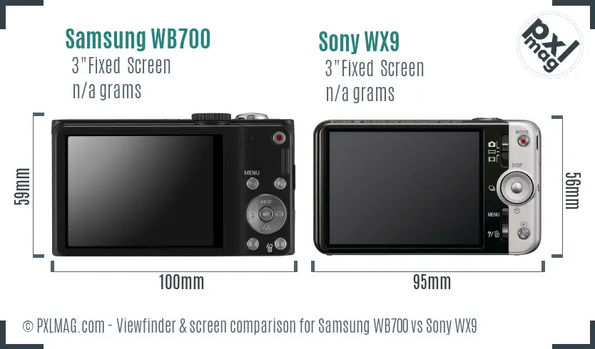 Samsung WB700 vs Sony WX9 Screen and Viewfinder comparison Samsung WB700 vs Sony WX9 Screen and Viewfinder comparison