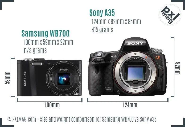 Samsung WB700 vs Sony A35 size comparison