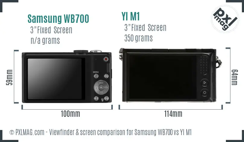 Samsung WB700 vs YI M1 Screen and Viewfinder comparison