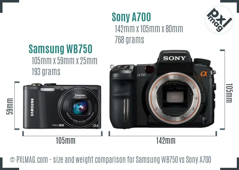 Samsung WB750 vs Sony A700 size comparison Samsung WB750 vs Sony A700 size comparison