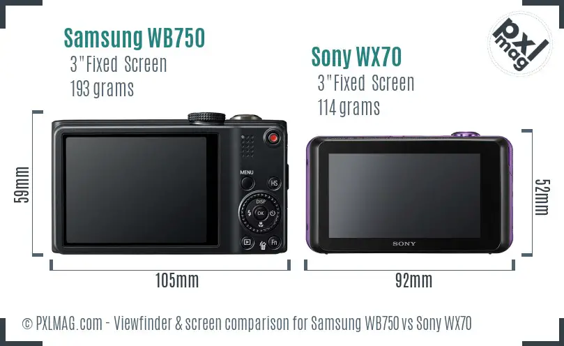 Samsung WB750 vs Sony WX70 Screen and Viewfinder comparison Samsung WB750 vs Sony WX70 Screen and Viewfinder comparison