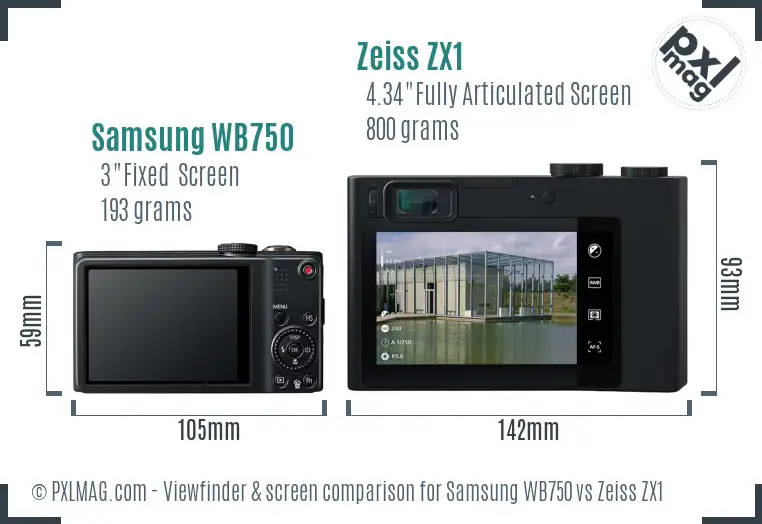 Samsung WB750 vs Zeiss ZX1 Screen and Viewfinder comparison Samsung WB750 vs Zeiss ZX1 Screen and Viewfinder comparison