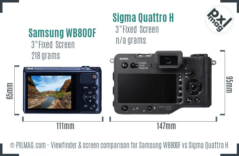 Samsung WB800F vs Sigma Quattro H Screen and Viewfinder comparison