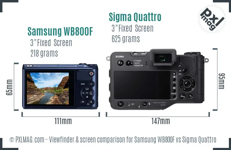 Samsung WB800F vs Sigma Quattro Screen and Viewfinder comparison