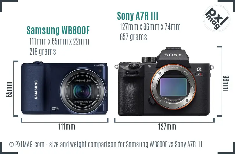 Samsung WB800F vs Sony A7R III size comparison Samsung WB800F vs Sony A7R III size comparison