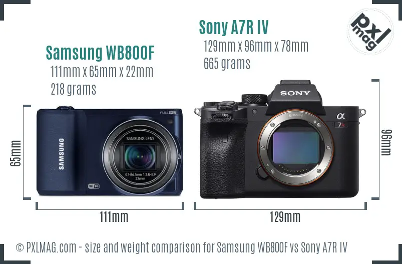 Samsung WB800F vs Sony A7R IV size comparison Samsung WB800F vs Sony A7R IV size comparison