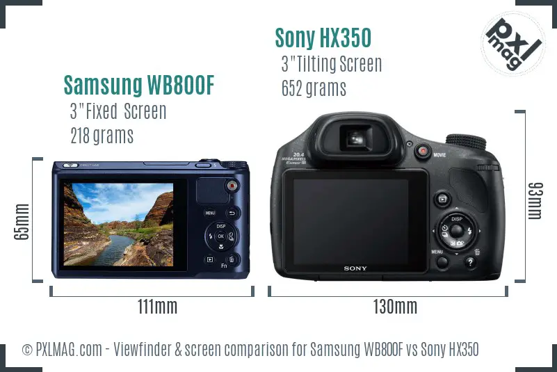Samsung WB800F vs Sony HX350 Screen and Viewfinder comparison Samsung WB800F vs Sony HX350 Screen and Viewfinder comparison