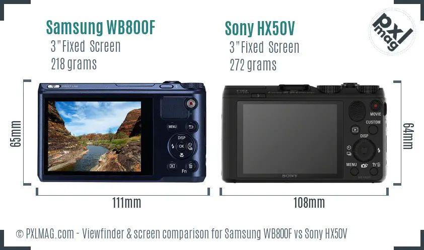 Samsung WB800F vs Sony HX50V Screen and Viewfinder comparison Samsung WB800F vs Sony HX50V Screen and Viewfinder comparison