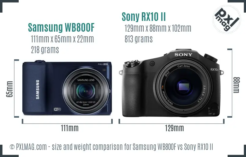 Samsung WB800F vs Sony RX10 II size comparison Samsung WB800F vs Sony RX10 II size comparison
