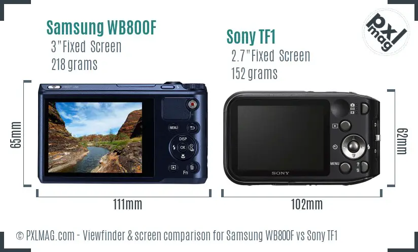 Samsung WB800F vs Sony TF1 Screen and Viewfinder comparison