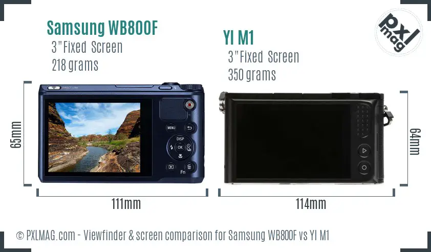 Samsung WB800F vs YI M1 Screen and Viewfinder comparison