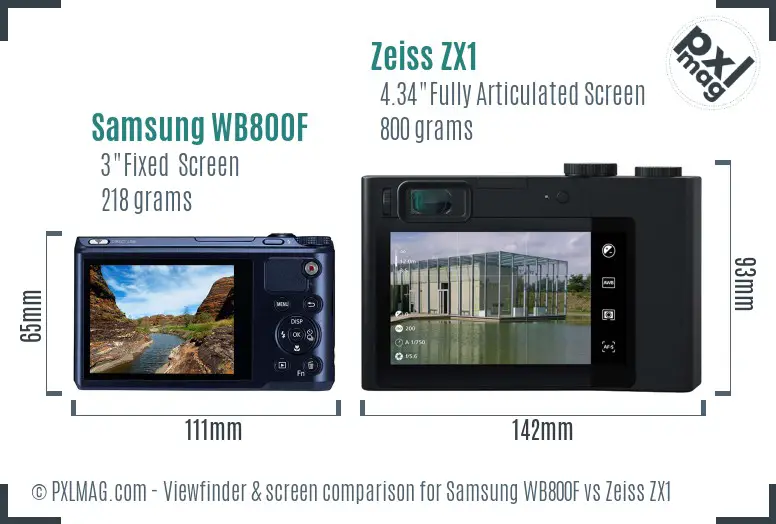 Samsung WB800F vs Zeiss ZX1 Screen and Viewfinder comparison Samsung WB800F vs Zeiss ZX1 Screen and Viewfinder comparison