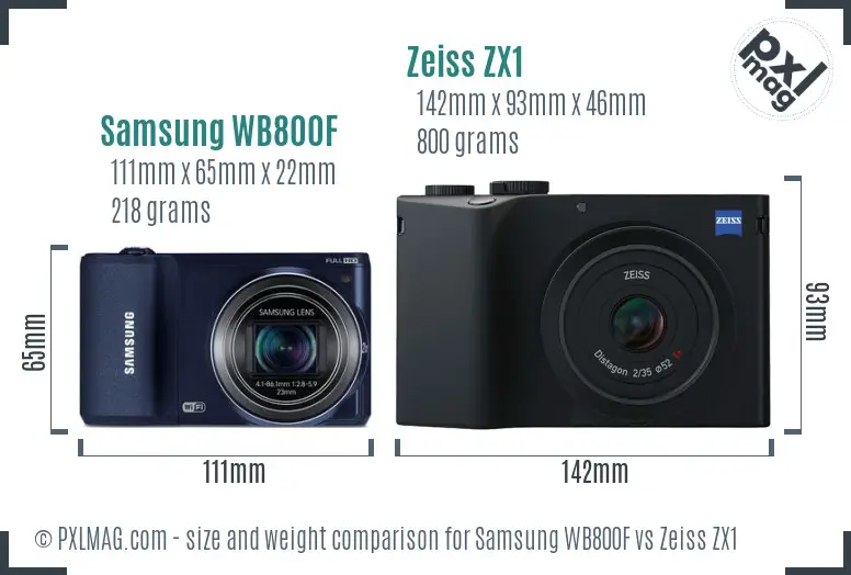 Samsung WB800F vs Zeiss ZX1 size comparison Samsung WB800F vs Zeiss ZX1 size comparison