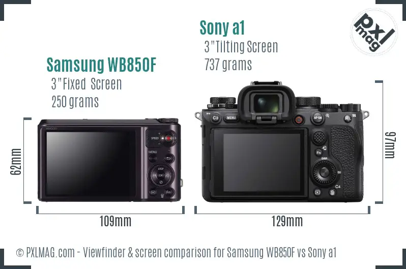 Samsung WB850F vs Sony a1 Screen and Viewfinder comparison