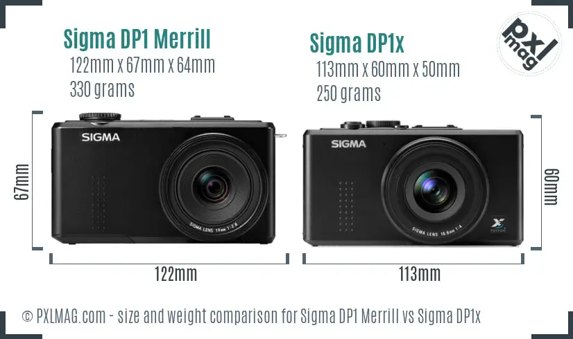 Sigma DP1 Merrill vs Sigma DP1x size comparison