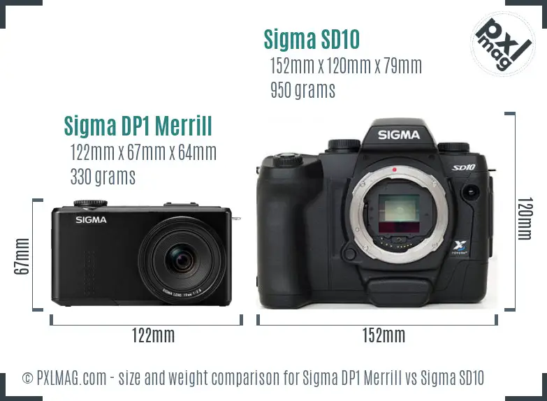 Sigma DP1 Merrill vs Sigma SD10 size comparison