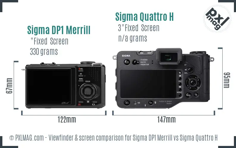 Sigma DP1 Merrill vs Sigma Quattro H Screen and Viewfinder comparison