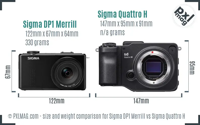 Sigma DP1 Merrill vs Sigma Quattro H size comparison
