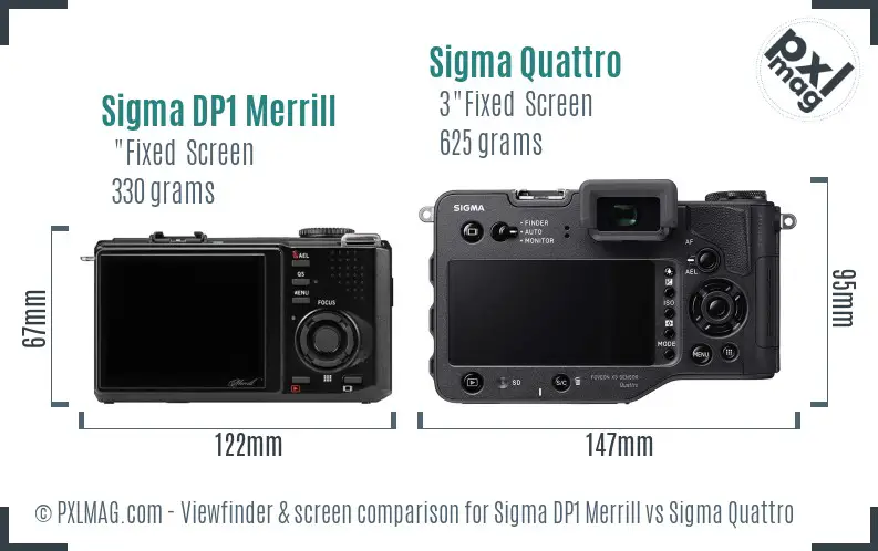 Sigma DP1 Merrill vs Sigma Quattro Screen and Viewfinder comparison