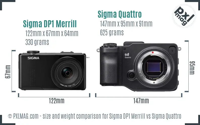 Sigma DP1 Merrill vs Sigma Quattro size comparison