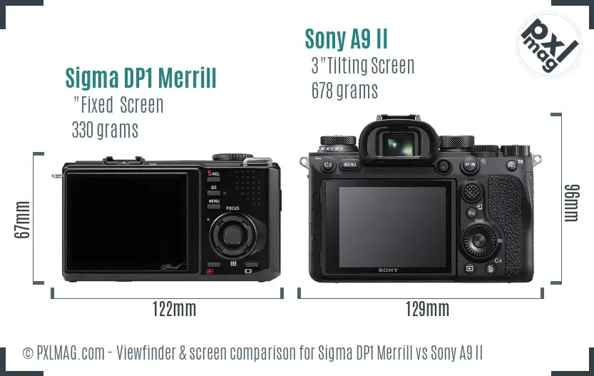 Sigma DP1 Merrill vs Sony A9 II Screen and Viewfinder comparison Sigma DP1 Merrill vs Sony A9 II Screen and Viewfinder comparison