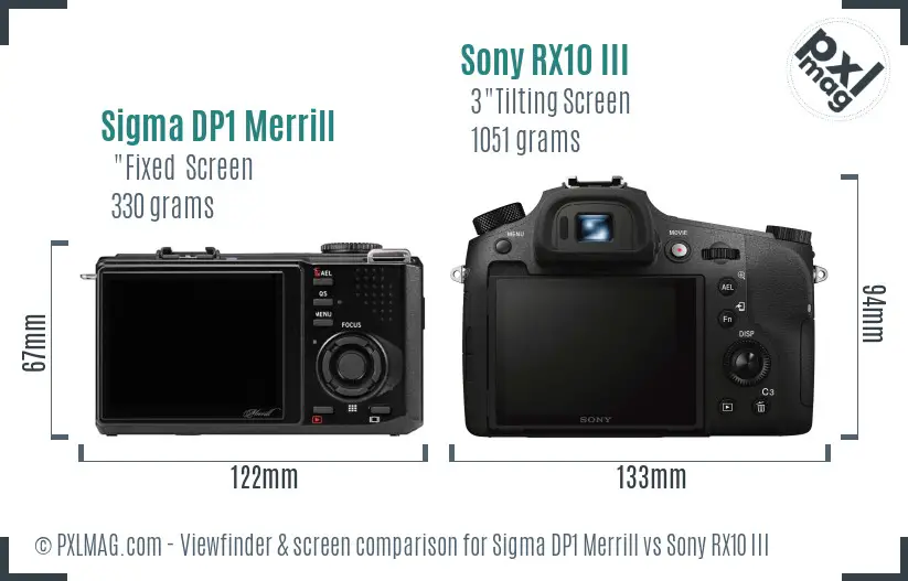 Sigma DP1 Merrill vs Sony RX10 III Screen and Viewfinder comparison Sigma DP1 Merrill vs Sony RX10 III Screen and Viewfinder comparison