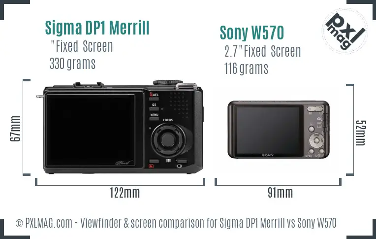 Sigma DP1 Merrill vs Sony W570 Screen and Viewfinder comparison Sigma DP1 Merrill vs Sony W570 Screen and Viewfinder comparison